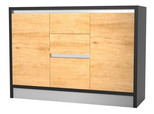 Credenza Con Puertas Laterales Y Cajones Central 120x40x75cm