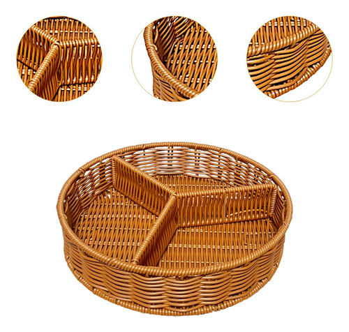 Cesta De Frutas De Ratán Bandeja De Pan Bande 28 Cmx6cm