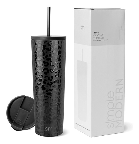 Vaso Térmico Clásico C/ Popote Y Tapa Abatible-cheetah/24oz