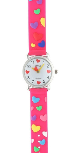 Imagen 1 de 4 de Reloj Para Niños De Agujas Con Corazones Marca Status K01