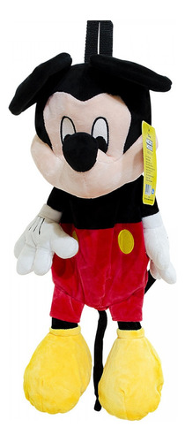 Mochila Infantil Mickey Mouse Pelúcia Licenciado Disney Cor Preto