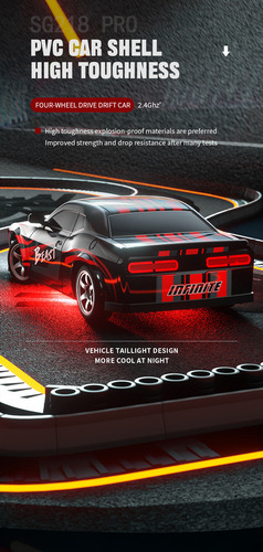 Mz Dodge Challenger Rc 1:16 Carro De Corrida De Brinquedo