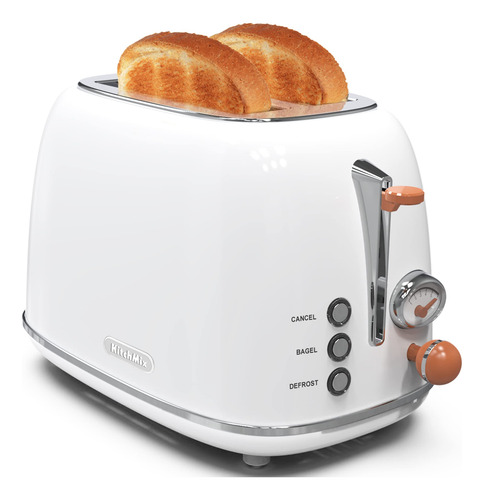 Tostadora Kitchmix, 2 Rebanadas, Retro, Acero Inoxidable, 6