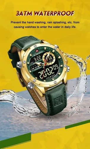 Naviforce Luxury Sport Cronógrafo Relojes De Cuero Para Homb