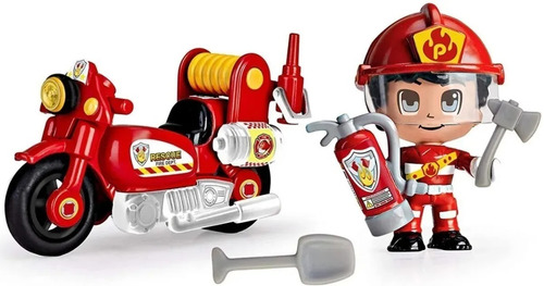 Pinypon Action Moto De Bomberos Con Muñeco Pin Y Pon