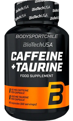 Cafeina + Taurina Biotechusa 60caps Pura Energia Intensa