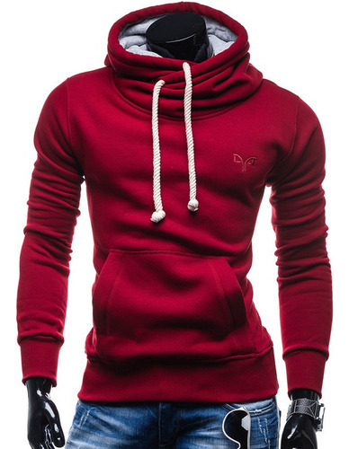 Sudadera Hoddie Moda Cuello Alto Cruzado Capucha Afelpada