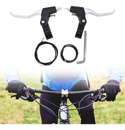 Juego De Cables Y Palanca De Freno De Bicicleta Plateado
