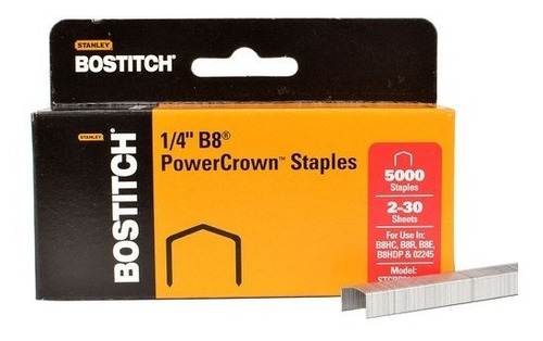 Pack 6 Grapa D Corona B8 1/4'' 5000 Pzs Bostitch Stcr21151/4