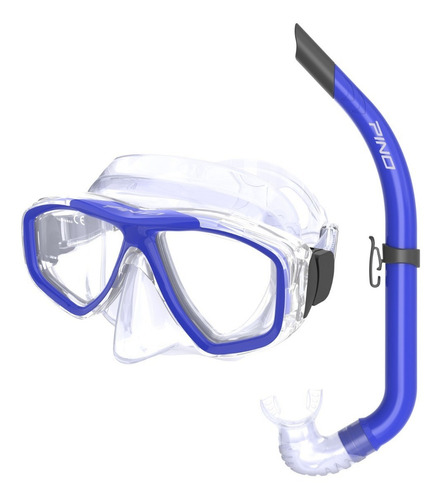 Set Snorkeling Pino Snorkeler Mascara Buceo Kit Combo Color Azul