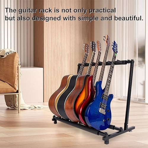 Aodsk 5 Soporte Para Guitarra Múltiple Con Diseño Plegable,