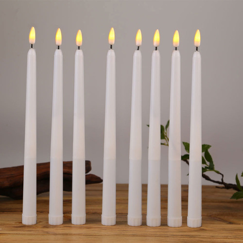 12 Velas Largas, Candelabro Led, Llama Oscilante