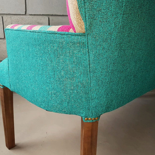 Imagen 6 de 10 de Sillon Matero Doble 2 Cuerpos Alto Apoyabrazos Chenille