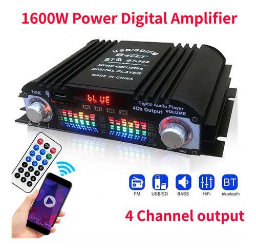 1600w Potência De Pico Amplificador De Som Hifi Digital 4