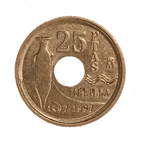 España 25 Pesetas 1997 Sc Km 983 Melilla