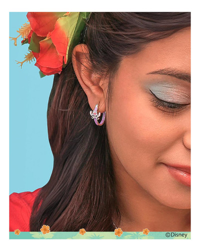 Pendientes De Aro Disney Stitch Para Mujer Licencia Oficial,