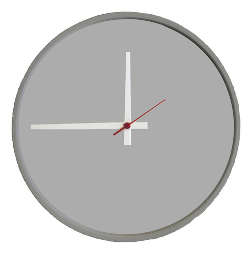Relógio Round Cinza/cinza Matt Ponteiro Branco 50cm