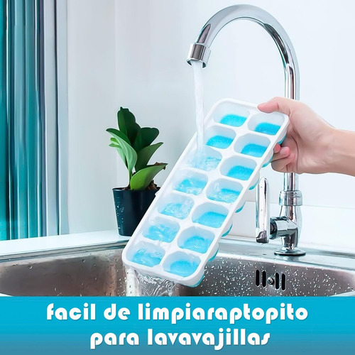 ~ Bandejas De Hielo Con Tapa, 4 Piezas, 56 Cubos, Silicona