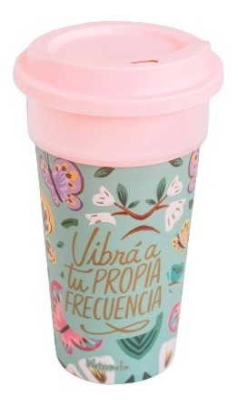 Imagen 2 de 5 de Vaso Mug Fun Termico Doble Capa Con Tapa Tipo Starbucks Dise