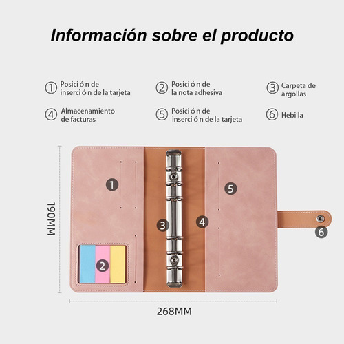 . A6 Carpeta De Argollas Libreta De Cuero Carpeta Planner