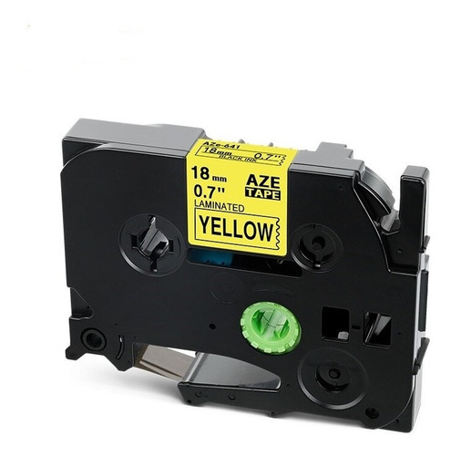 Fita Compativel P/uso Rotulador Brother Tze-641 18mm Amarelo Cor Amarela