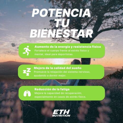 Ashwagandha + Magnesio - Estrés Bajo Control 60 Cáps Eth Sin Sabor