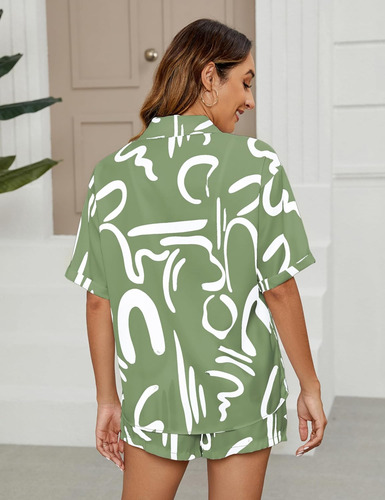 Women's 2 Piece Outfit Sets Summer Beach Casual Printed Shir