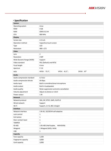 Ds-k1t343mfwx-b, Terminal Biométrico Facial, Control Acceso