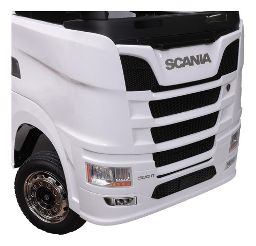 Caminhão Elétrico Infantil 12v Scania 4x4 Com Controle Cor Branco