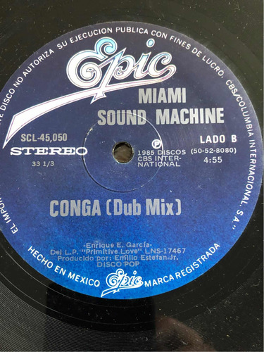 Miami Sound Machine 1985 Lp Conga (dub Mix) Sonido Disco (Usado)