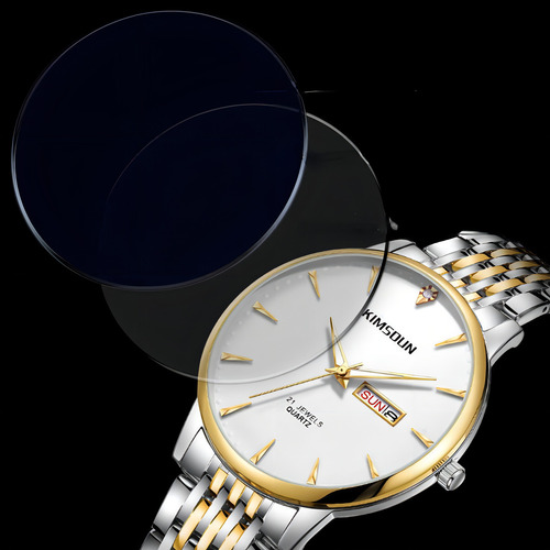 Relojes Impermeables Luminosos Kimsdun Business Color Del Fondo Silver Golden White