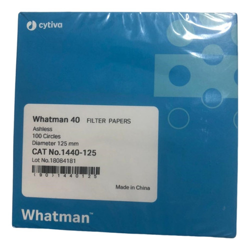 Papel Filtro Grado 40. Diámetro De 12.5cm 1440-125 Whatman