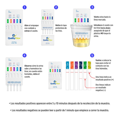 Prueba Antidoping 6 Elementos, Incluye Vasos Y Guantes. 5pz