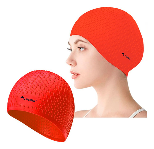 Gorra Natación Agua Silicona 100% Impermeable Tipos Cabello