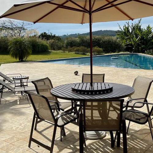 Jogo Conjunto De Mesa Para Área Externa, Piscina, Varanda Estrutura Marrom-claro