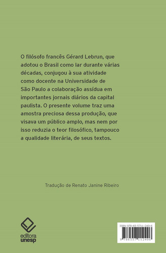 A Vingança Do Bom Selvagem E Outros Ensaios, De Gérard Lebrun. Editorial Editora Unesp, Capa Mole, Edição 1 Em Português, 2024