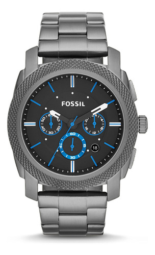Reloj Fossil Machine Fs4931 De Acero Inoxidable Ahumado Para