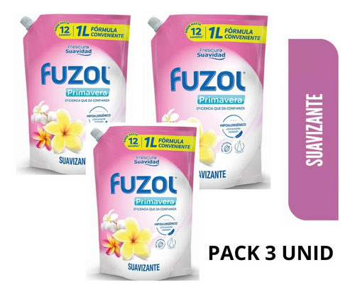 Fuzol Suavizante Primavera Pack 3(uni) 1 Litro