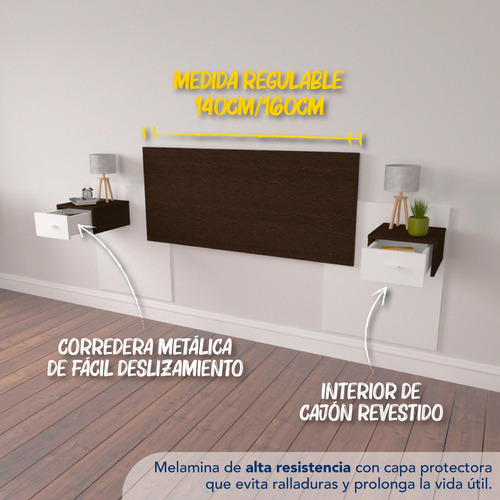 Respaldo de sommier Centro Estant RC6 de 2 plazas 228cm x 100cm blanco paraíso