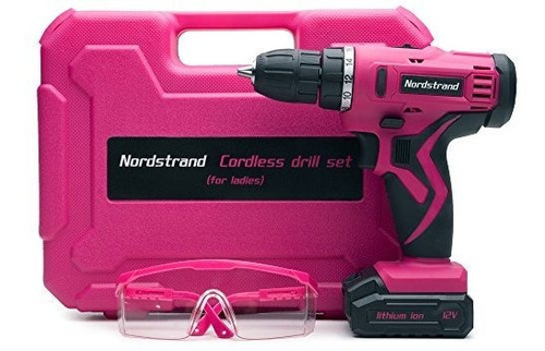 Juego De Taladro Inalambrico Nordstrand Rosa - Destornillado