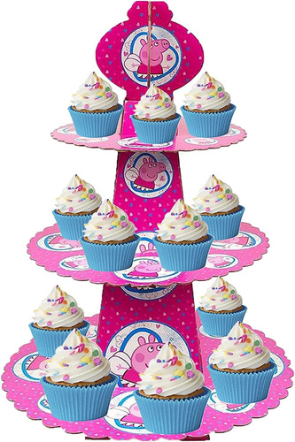 Art.fiesta Adorno Cotillón Peppa Pig Porta Muffins Cupcake