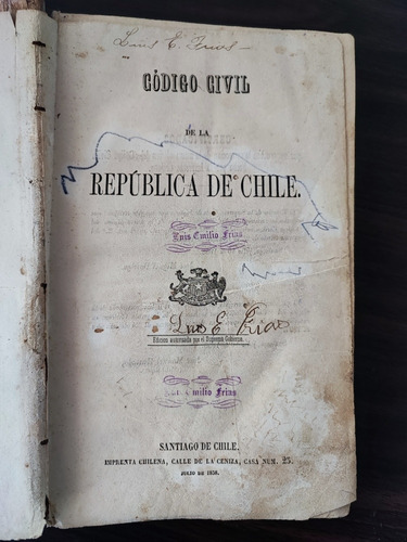 Código Civil De Chile, Edición 1858 