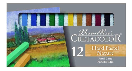 Giz Pastel Nature Carre Hard 12 Cores Cretacolor Cor Variadas
