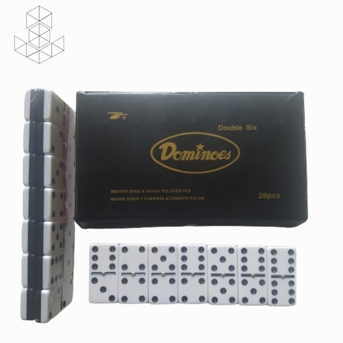 Imagen 2 de 3 de Domino Doble 6 Jumbo Urea Con Clavo Y Piezas Blanco Y Negro