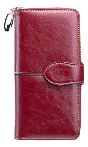 Cartera Para Mujer Gran Capacidad,billetera Con Bloqueo Rfid Terracota