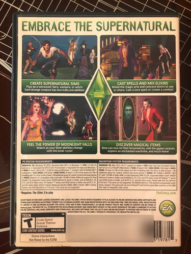 The Sims 3 Expansion Pack Supernatural Dlc Pc Win/mac Dvd