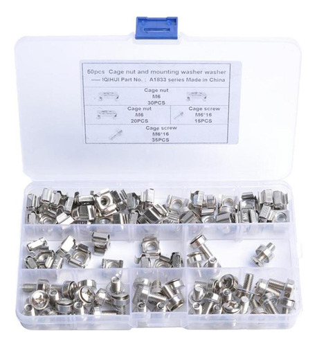 Parafusos E Arruelas De Porca De Gaiola 100 M6 - Para Kits