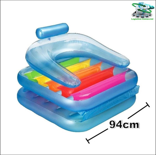 Imagen 2 de 9 de Silla Sillon Flotador Inflable Convierte En Colchoneta 58870