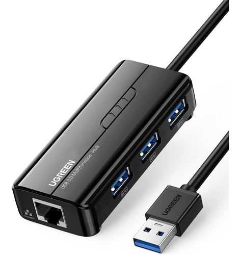 Adaptador Convertidor De Red Gigabit Rj45 A Usb 3.0 + Hub X3