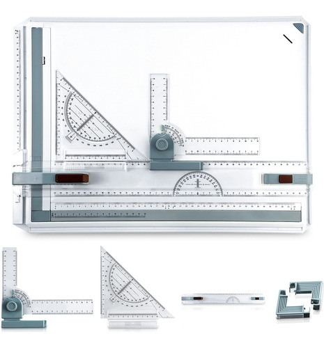 Tablero De Dibujo Portátil A3, Mesa De Dibujo Métrica Mul.